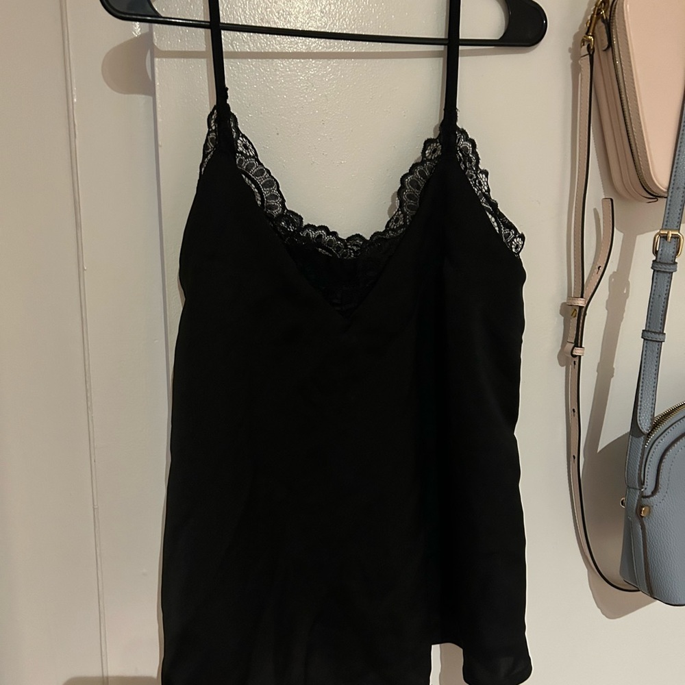 Black Lace Satin Cami